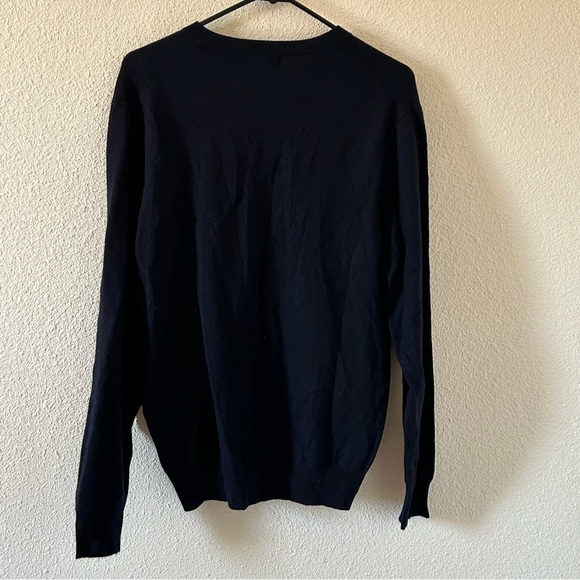 Garret Scott Men’s Merino Wool Sweater Medium NWT Navy Blue Stretchy Work Dressy - Picture 5 of 7